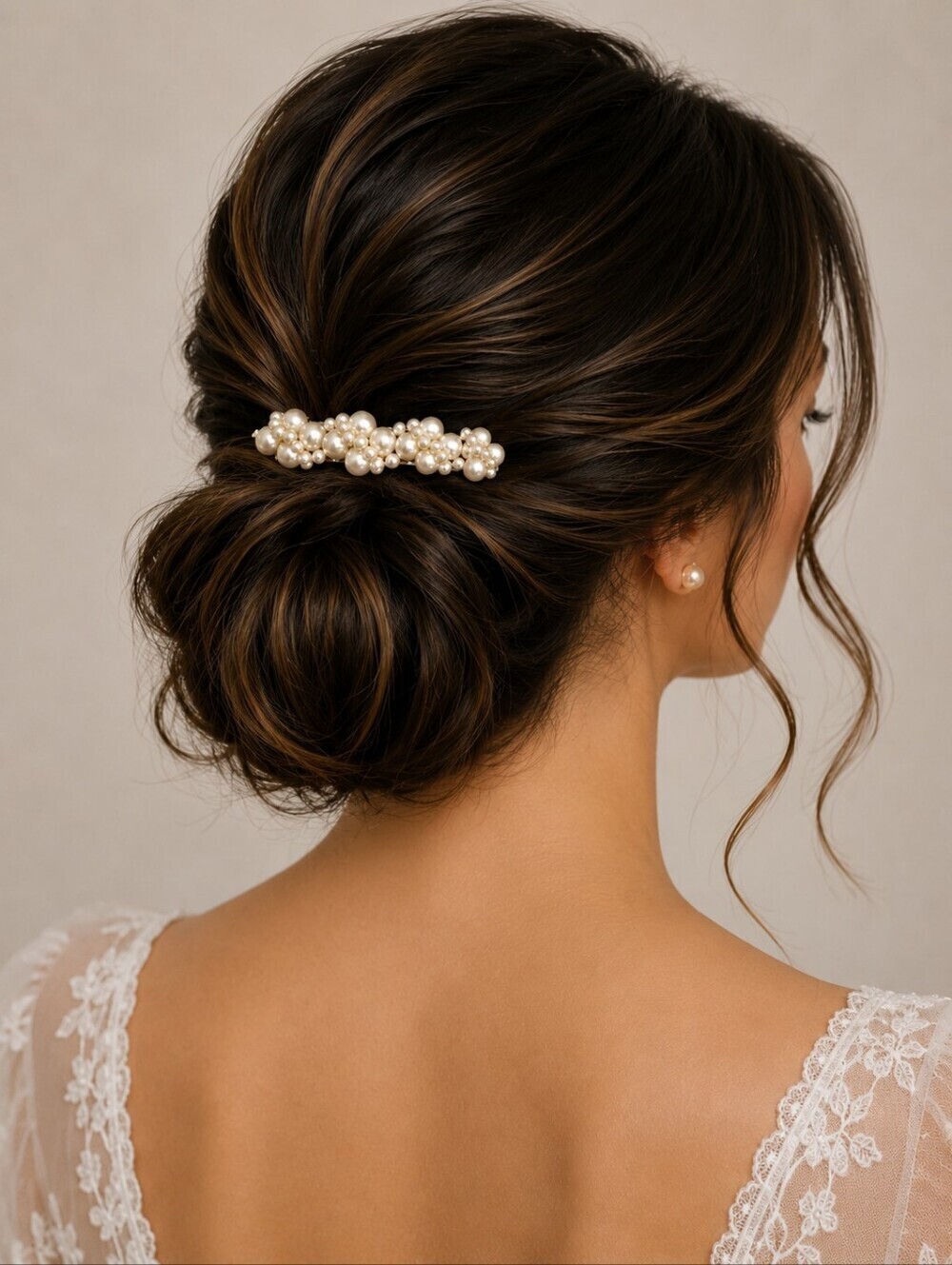3/$30 Pearlesque Bridal Formal Barrette